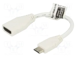 RASPBERRY PI Cable de conexión Mini HDMI a HDMI Estándar, 100 mm, Blanco