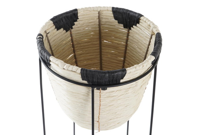 DKD Home Decor Macetero Colonial Natural Negro 30 x 62 x 30 cm