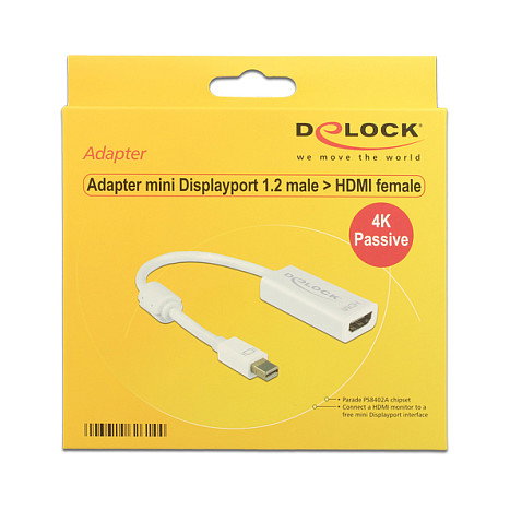 DeLOCK Adaptador mini DisplayPort 1.2 a HDMI 4K Blanco 62614 DeLOCK Adaptador mini DisplayPort 1.2 a HDMI 4K Blanco 62614