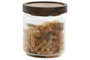 DKD Home Decor Bote Basicos Transparente Natural 9 x 10.4 x 9 cm (12 Unidades) Cristal Acacia