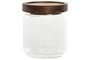 DKD Home Decor Bote Basicos Transparente Natural 9 x 10.4 x 9 cm (12 Unidades) Cristal Acacia