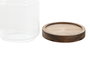 DKD Home Decor Bote Basicos Transparente Natural 9 x 10.4 x 9 cm (12 Unidades) Cristal Acacia