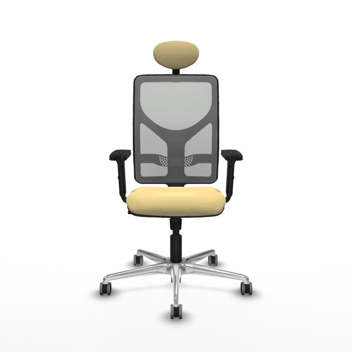 PIQUERAS Y CRESPO Silla de oficina Motilla con Mecanismo Sincro, Crema y Gris