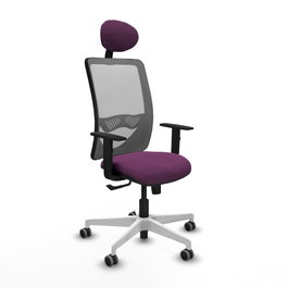 PIQUERAS Y CRESPO Silla de oficina Zulema con mecanismo Sincro, Morado y Gris