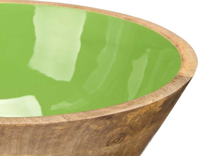 Giftdecor Bol Madera Mango Verde 24 cm (Set de 6)