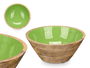 Giftdecor Bol Madera Mango Verde 24 cm (Set de 6)