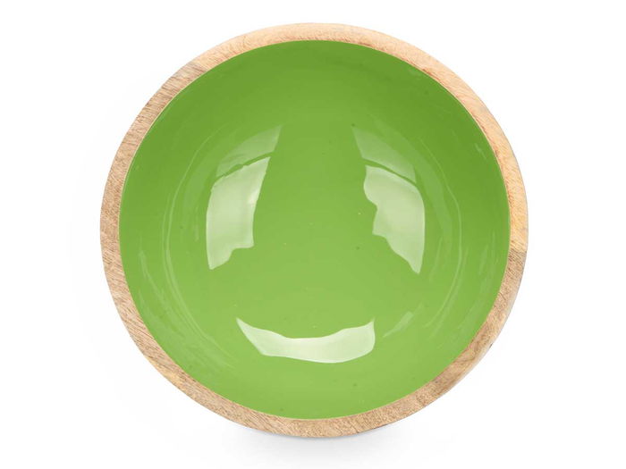 Giftdecor Bol Madera Mango Verde 24 cm (Set de 6)