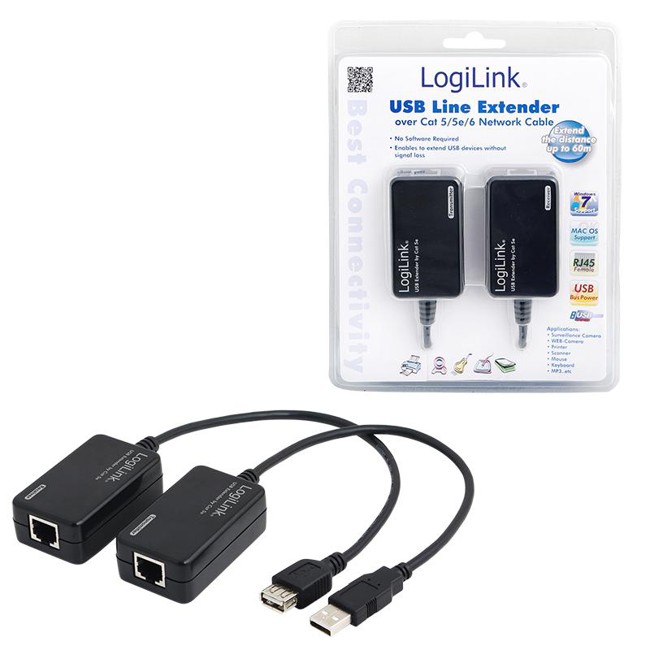 LogiLink Extensor USB 2.0 mediante CAT5/6