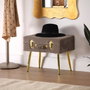 Versa Pie de Cama Gris Claro Velvet 34x42 cm - Madera MDF y Poliéster