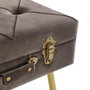 Versa Pie de Cama Gris Claro Velvet 34x42 cm - Madera MDF y Poliéster