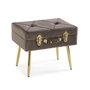 Versa Pie de Cama Gris Claro Velvet 34x42 cm - Madera MDF y Poliéster