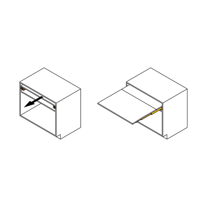 Emuca Guías para mesa extensible Coktail Reverse H35, Aluminio, Anodizado inox