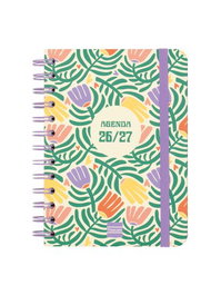 FINOCAM Agenda Escolar Cosmo Wire-O 2026-27 120x169 mm con Goma Garden
