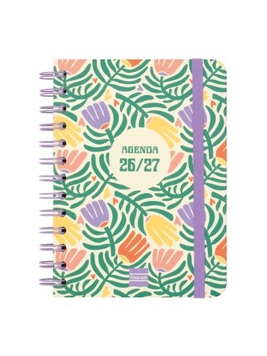 FINOCAM Agenda Escolar Cosmo Wire-O 2026-27 120x169 mm con Goma Garden FINOCAM Agenda Escolar Cosmo Wire-O 2026-27 120x169 mm con Goma Garden