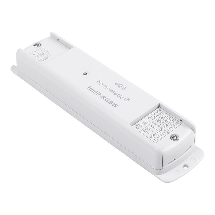 Homematic IP Controlador LED RGBW, 157662A0, Blanco, 868 MHz, IP20, 12-24 V, para iluminación inteligente