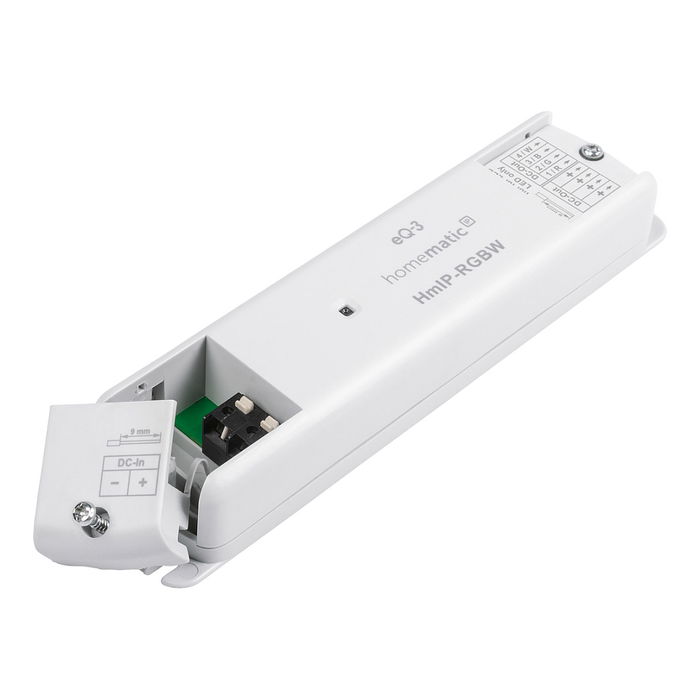 Homematic IP Controlador LED RGBW, 157662A0, Blanco, 868 MHz, IP20, 12-24 V, para iluminación inteligente