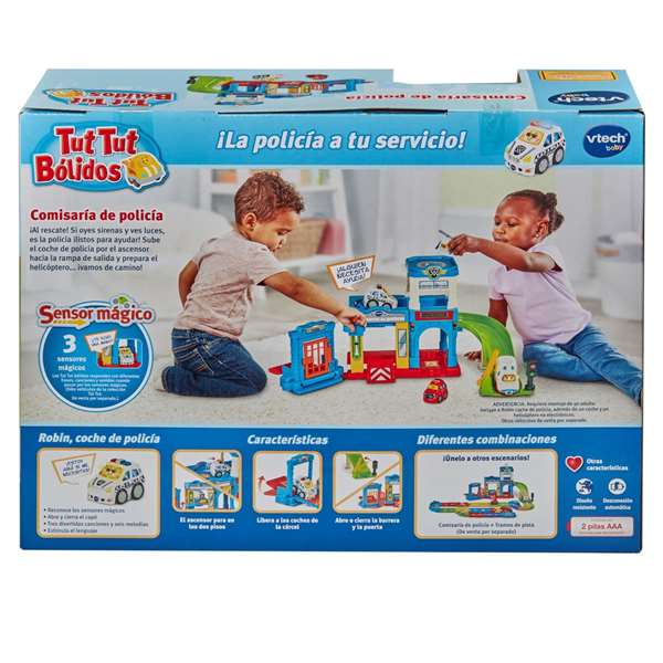 Vtech Comisaría de Policía Tut Tut Bólidos con 3 Vehículos Incluidos 28x11,6x27,9 cm