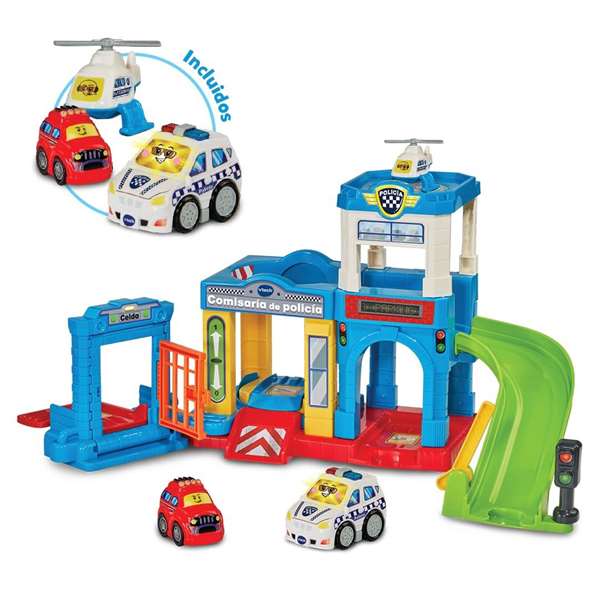 Vtech Comisaría de Policía Tut Tut Bólidos con 3 Vehículos Incluidos 28x11,6x27,9 cm
