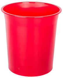 Papelera Plastico Cerrada 16 Litros Traslucido Roja