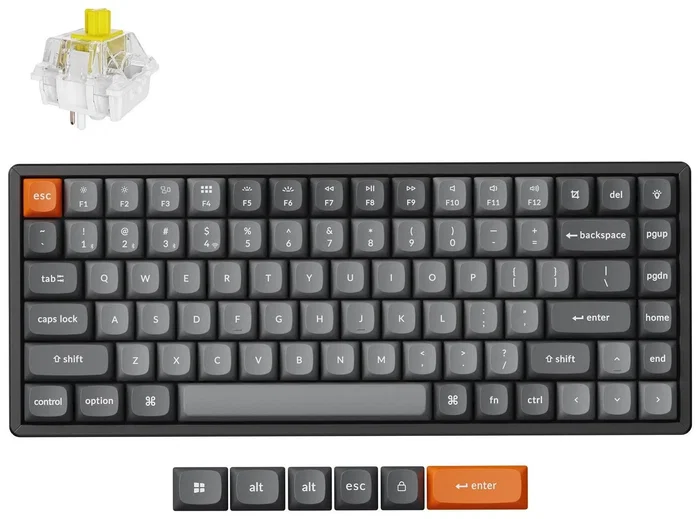 Keychron K2 Max Teclado Mecánico 75% Inalámbrico Banana Switch RGB Negro Keychron K2 Max Teclado Mecánico 75% Inalámbrico Banana Switch RGB Negro