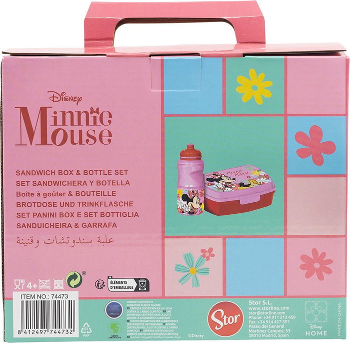 Set de Fiambrera y Bidón Minnie Mouse CZ11278 380 ml 17 cm Plástico
