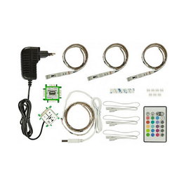 ALLNET BrickRknowledge 133907 - Tira de Luz LED RGB con 36 LEDs, 16 Colores, Mando a Distancia y Fuente de Alimentación 9V - Juego de Luces Internacional