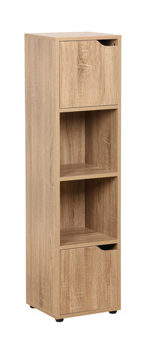 Inde Estantería Cubo 4 Compartimentos con 2 Puertas Mueble Kit, 30x29x120 cm