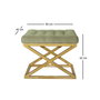 Atelier Del Sofa Puff Dorado y Verde Elegante para Sala de Estar o Dormitorio Sofisticado 50x42x40 cm