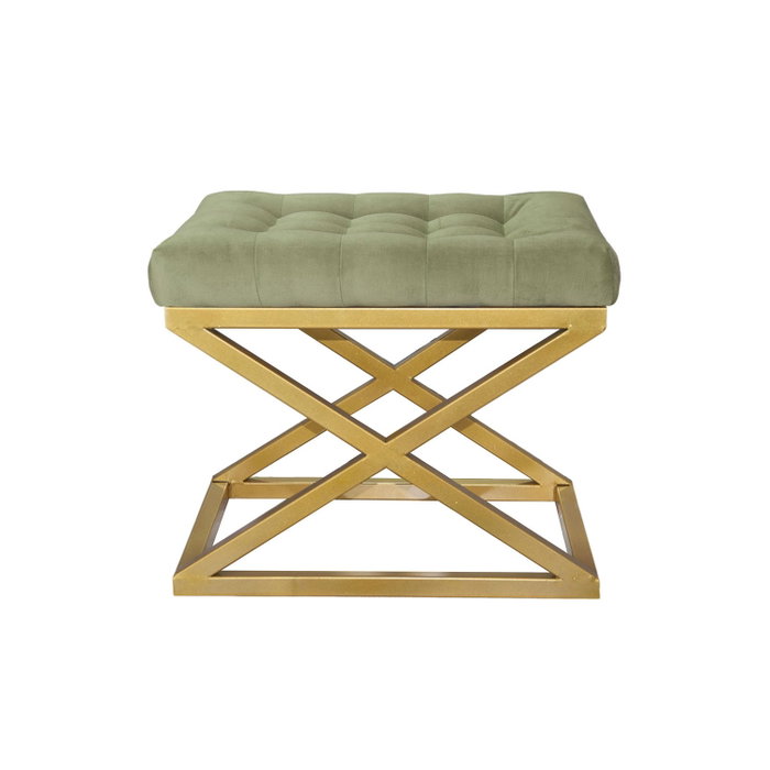 Atelier Del Sofa Puff Dorado y Verde Elegante para Sala de Estar o Dormitorio Sofisticado 50x42x40 cm Atelier Del Sofa Puff Dorado y Verde Elegante para Sala de Estar o Dormitorio Sofisticado 50x42x40 cm