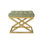 Atelier Del Sofa Puff Dorado y Verde Elegante para Sala de Estar o Dormitorio Sofisticado 50x42x40 cm