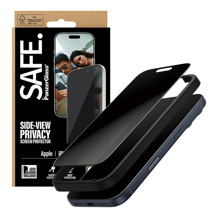 PanzerGlass SAFE Privacy Protector de Pantalla iPhone 17 Pro, UWF con EasyAligner, Vidrio Templado, Anti-Huellas PanzerGlass SAFE Privacy Protector de Pantalla iPhone 17 Pro, UWF con EasyAligner, Vidrio Templado, Anti-Huellas