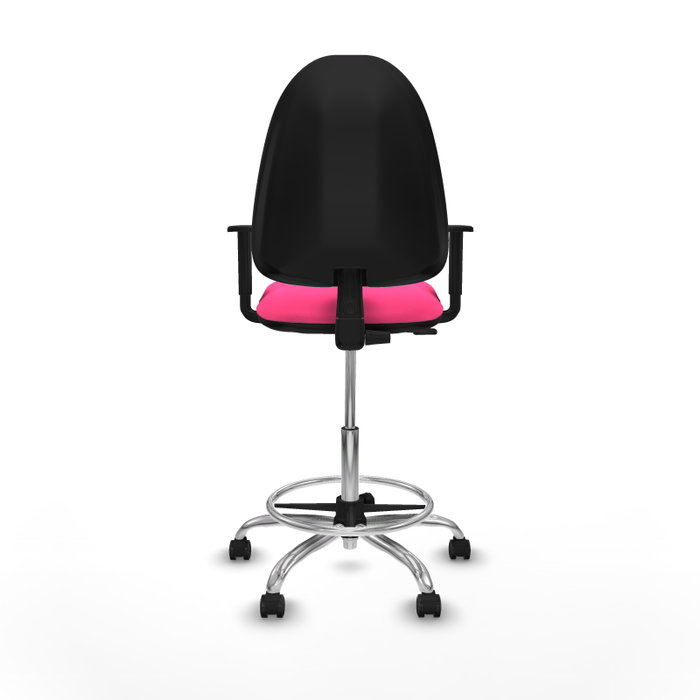 PIQUERAS Y CRESPO Taburete Aýna Rosa con Brazos 1D y Base Cromada PIQUERAS Y CRESPO Taburete Aýna Rosa con Brazos 1D y Base Cromada