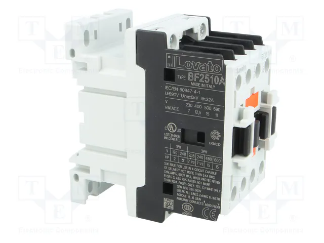LOVATO ELECTRIC Contactor BF 3-polar 25A 110VAC