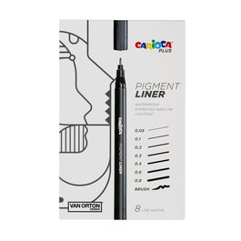 CARIOCA Rotuladores Fibra Carioca Plus Pigment Liner Trazos Surtidos Caja de 8