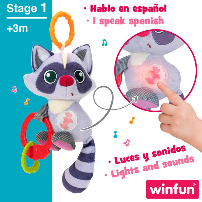 Winfun Peluche sonajero mapache