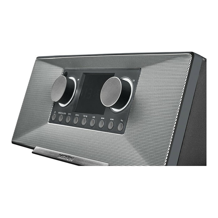 Medion MD 89289 Internetradio, Radio DAB+ y FM, Bluetooth, WiFi, 12W, Pantalla TFT 2.8", Gris