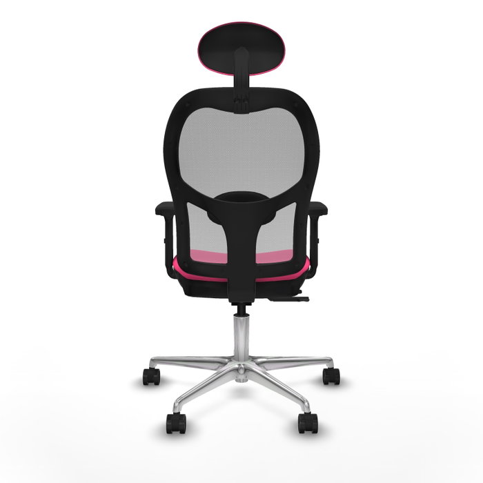 PIQUERAS Y CRESPO Silla de oficina Jorquera Rosa y Gris con mecanismo Sincro/Traslack