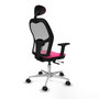PIQUERAS Y CRESPO Silla de oficina Jorquera Rosa y Gris con mecanismo Sincro/Traslack