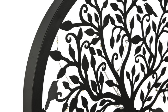 DKD Home Decor Decoración de Pared LED Metal Árbol Negro 40x40 cm DKD Home Decor Decoración de Pared LED Metal Árbol Negro 40x40 cm