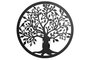 DKD Home Decor Decoración de Pared LED Metal Árbol Negro 40x40 cm