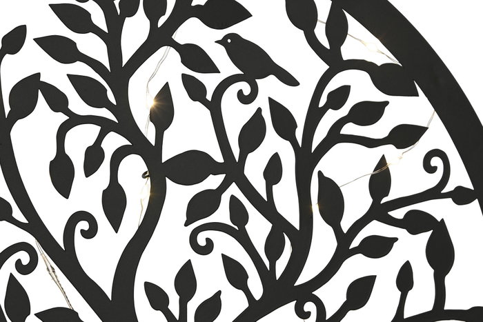 DKD Home Decor Decoración de Pared LED Metal Árbol Negro 40x40 cm DKD Home Decor Decoración de Pared LED Metal Árbol Negro 40x40 cm