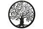 DKD Home Decor Decoración de Pared LED Metal Árbol Negro 40x40 cm