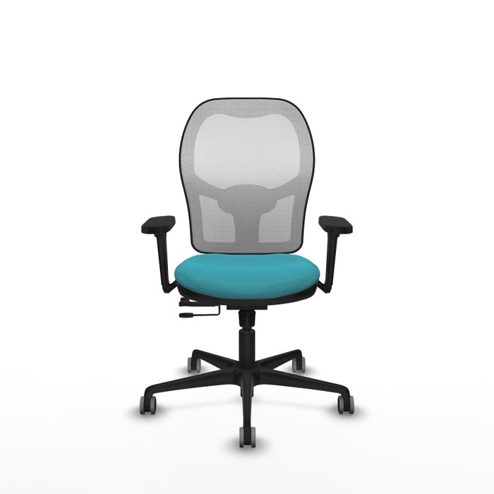 PIQUERAS Y CRESPO Silla de oficina Jorquera con mecanismo Sincro/Traslack, Turquesa y Blanco