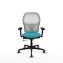 PIQUERAS Y CRESPO Silla de oficina Jorquera con mecanismo Sincro/Traslack, Turquesa y Blanco