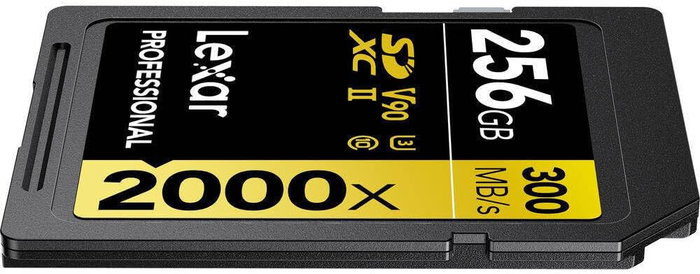 Lexar LSD2000256G-BNNNG Tarjeta SDXC Profesional 256GB 2000X UHS-II U3 V90, Velocidad de Lectura 300MB/s, Escritura 260MB/s