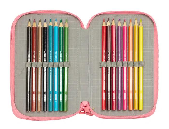 Safta Plumier Escolar Triple Cremallera Vaiana, 37 Piezas, Dimensiones 195x125x55 mm Safta Plumier Escolar Triple Cremallera Vaiana, 37 Piezas, Dimensiones 195x125x55 mm