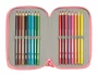 Safta Plumier Escolar Triple Cremallera Vaiana, 37 Piezas, Dimensiones 195x125x55 mm
