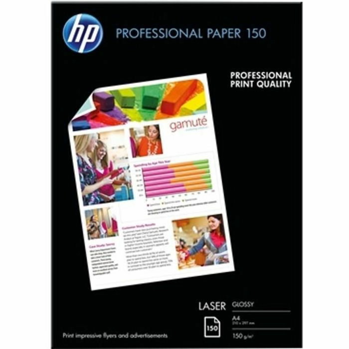 HP Papel Fotográfico Brillante Professional A4 150g 150 Hojas para Láser