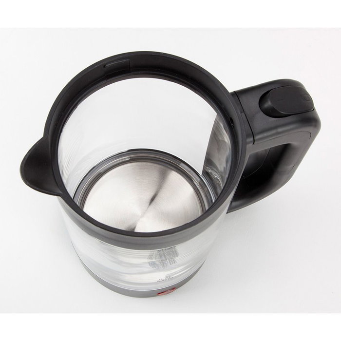Jata Hogar Hervidor de Agua Eléctrico 1500W 1,2 Litros, Jarra de Borosilicato Libre de BPA, Apagado Automático, Base Giratoria 360 Grados con Almacenamiento de Cable