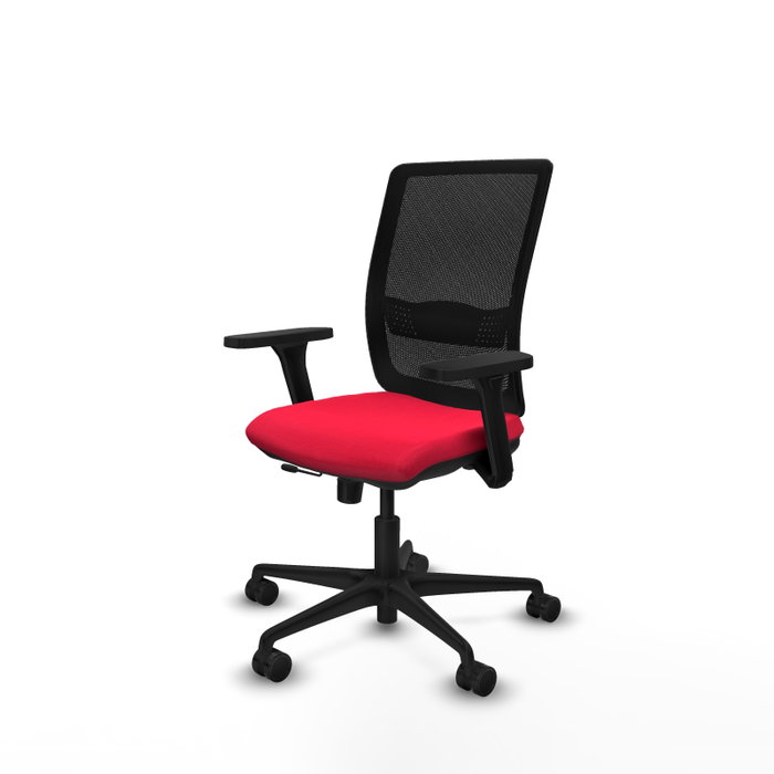 PIQUERAS Y CRESPO Silla de oficina Haches con mecanismo Sincro/Traslack, Rojo y Negro